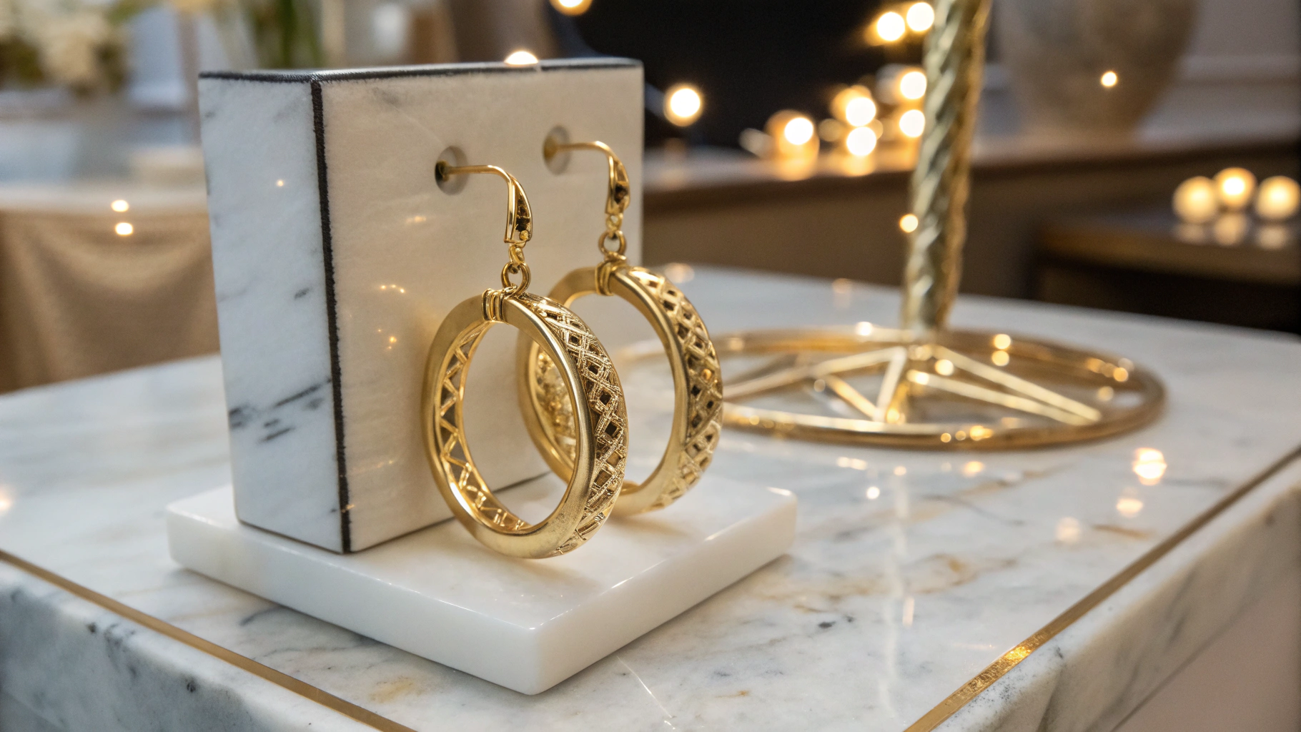 Beautiful gold earrings